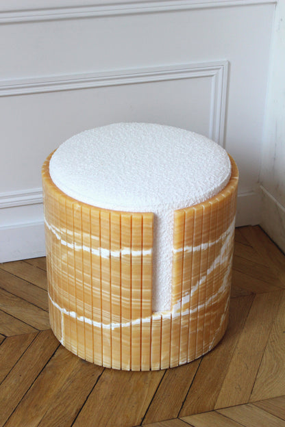 Tabouret Dolce en onyx orange