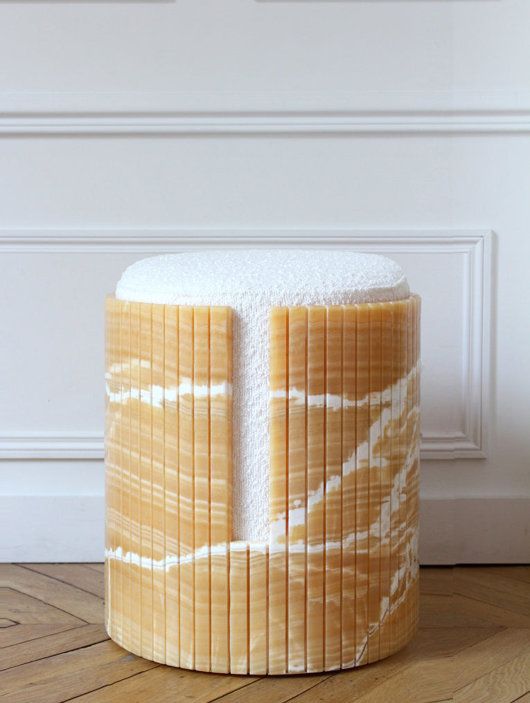 Tabouret Dolce en onyx orange