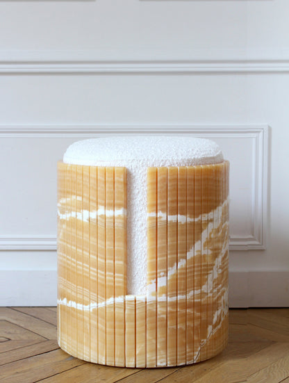 Tabouret Dolce en onyx orange